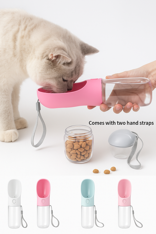 🐾 2-in-1 Pet Water & Food Bottle